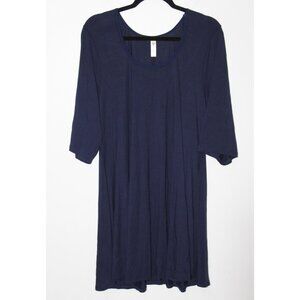 24seven Comfort Womens Blue Half Sleeve Round Neck Stretch Blouse Top 2X NWT